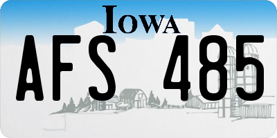 IA license plate AFS485