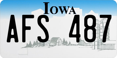 IA license plate AFS487