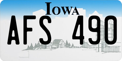 IA license plate AFS490
