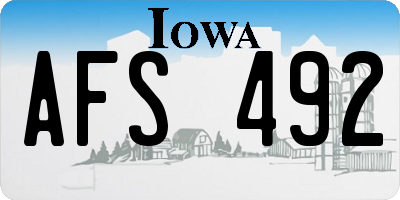 IA license plate AFS492