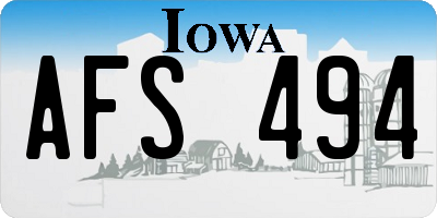 IA license plate AFS494