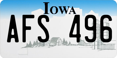 IA license plate AFS496