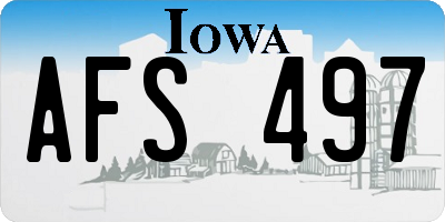IA license plate AFS497