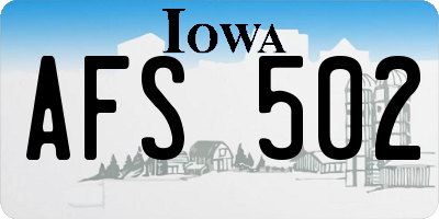 IA license plate AFS502