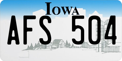 IA license plate AFS504