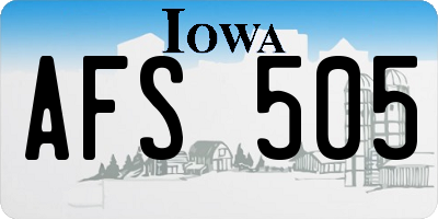 IA license plate AFS505
