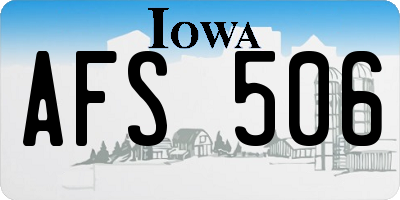 IA license plate AFS506