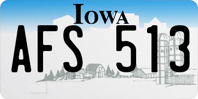 IA license plate AFS513