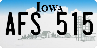 IA license plate AFS515