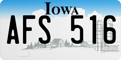 IA license plate AFS516