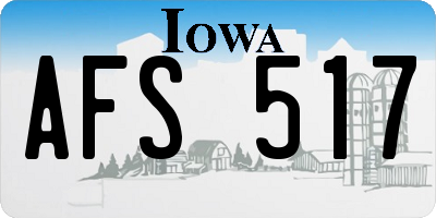 IA license plate AFS517
