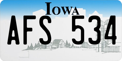 IA license plate AFS534