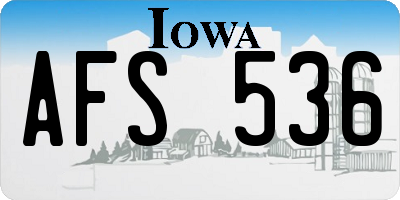 IA license plate AFS536