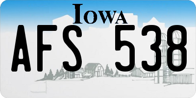 IA license plate AFS538
