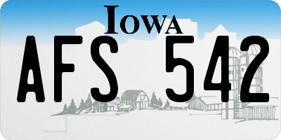 IA license plate AFS542