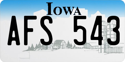 IA license plate AFS543