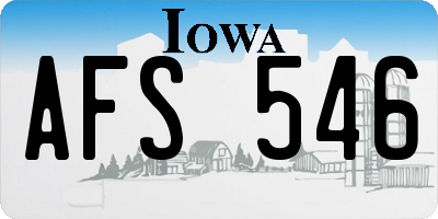 IA license plate AFS546
