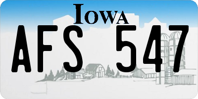 IA license plate AFS547