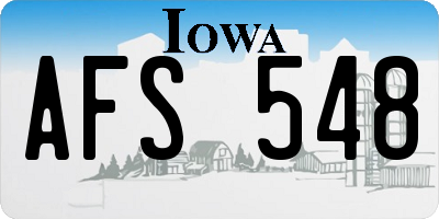 IA license plate AFS548
