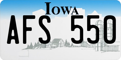 IA license plate AFS550