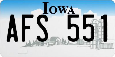 IA license plate AFS551