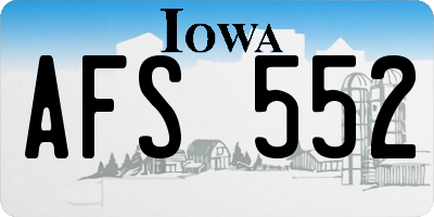 IA license plate AFS552