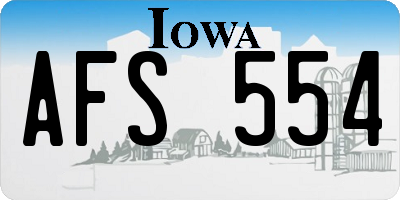 IA license plate AFS554