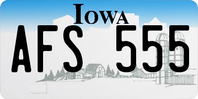 IA license plate AFS555