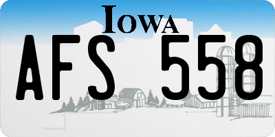 IA license plate AFS558