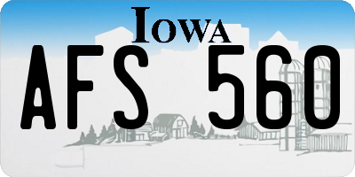 IA license plate AFS560