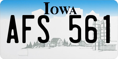 IA license plate AFS561