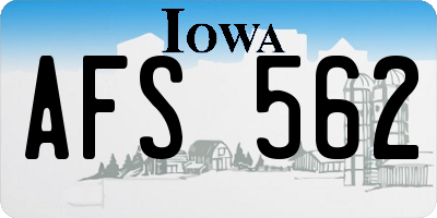 IA license plate AFS562