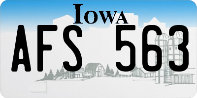 IA license plate AFS563