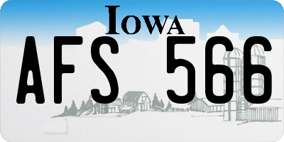 IA license plate AFS566