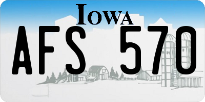 IA license plate AFS570