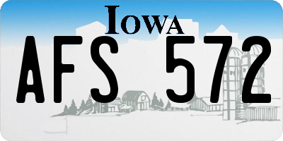 IA license plate AFS572