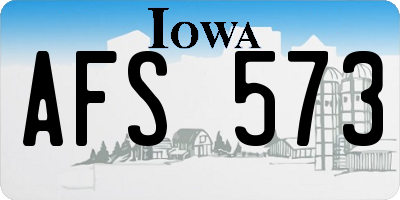 IA license plate AFS573
