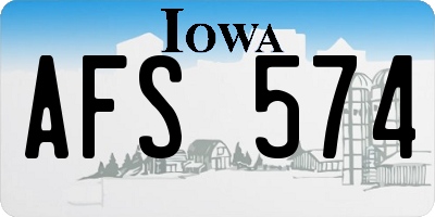 IA license plate AFS574