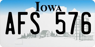 IA license plate AFS576