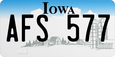 IA license plate AFS577