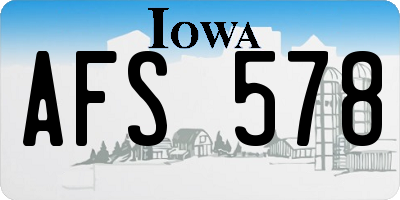 IA license plate AFS578