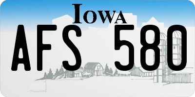 IA license plate AFS580
