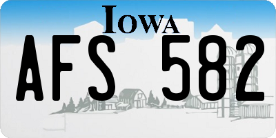 IA license plate AFS582