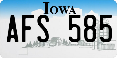 IA license plate AFS585