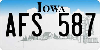 IA license plate AFS587