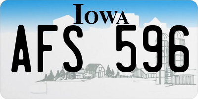 IA license plate AFS596