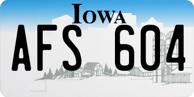 IA license plate AFS604