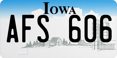 IA license plate AFS606