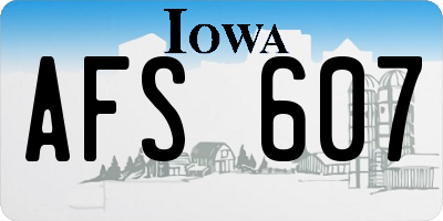 IA license plate AFS607