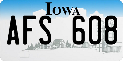 IA license plate AFS608